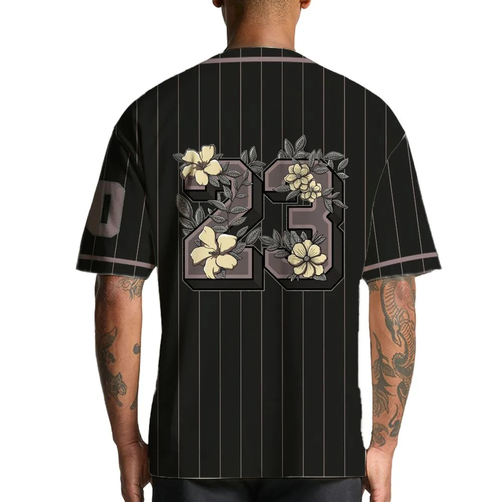 Black-Violet-Ore-3s-NastyJamz-Jersey-Match-23-Floral-Custom-Text