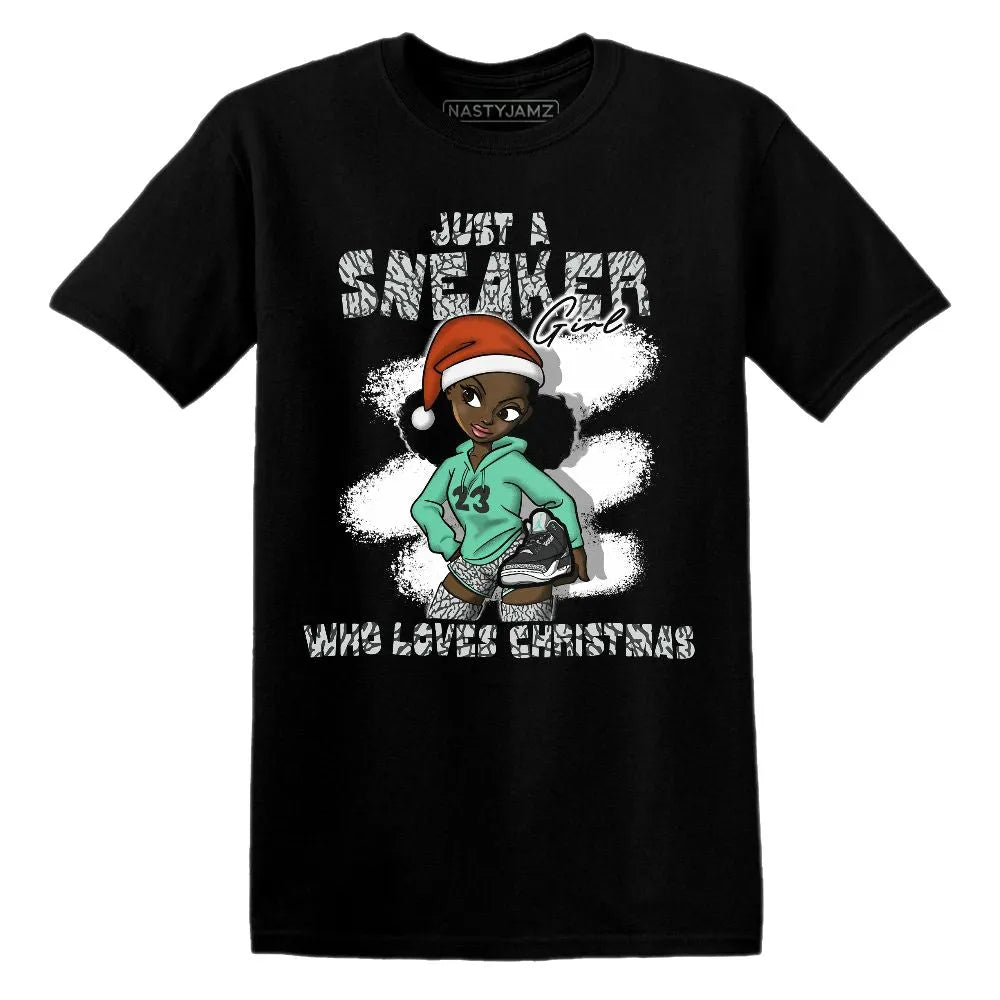 Green-Glow-3s-NastyJamz-T-Shirt-Match-Xmas-Sneaker-Girl