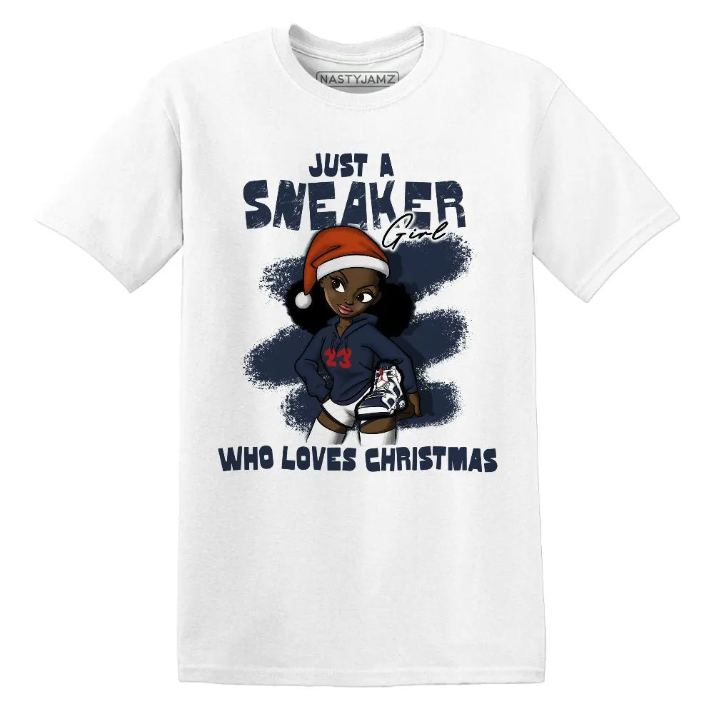 White-Navy-6s-NastyJamz-T-Shirt-Match-Xmas-Sneaker-Girl