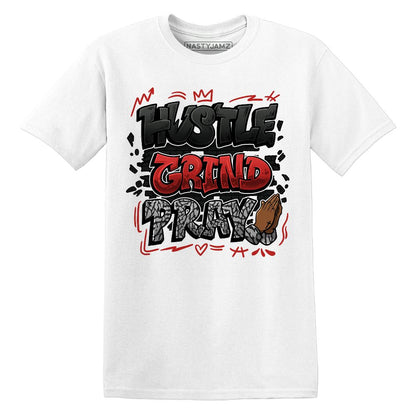 Hustle Grind Pray.AJ 3 Black Cement.NastyJamz Website T-Shirt 2D