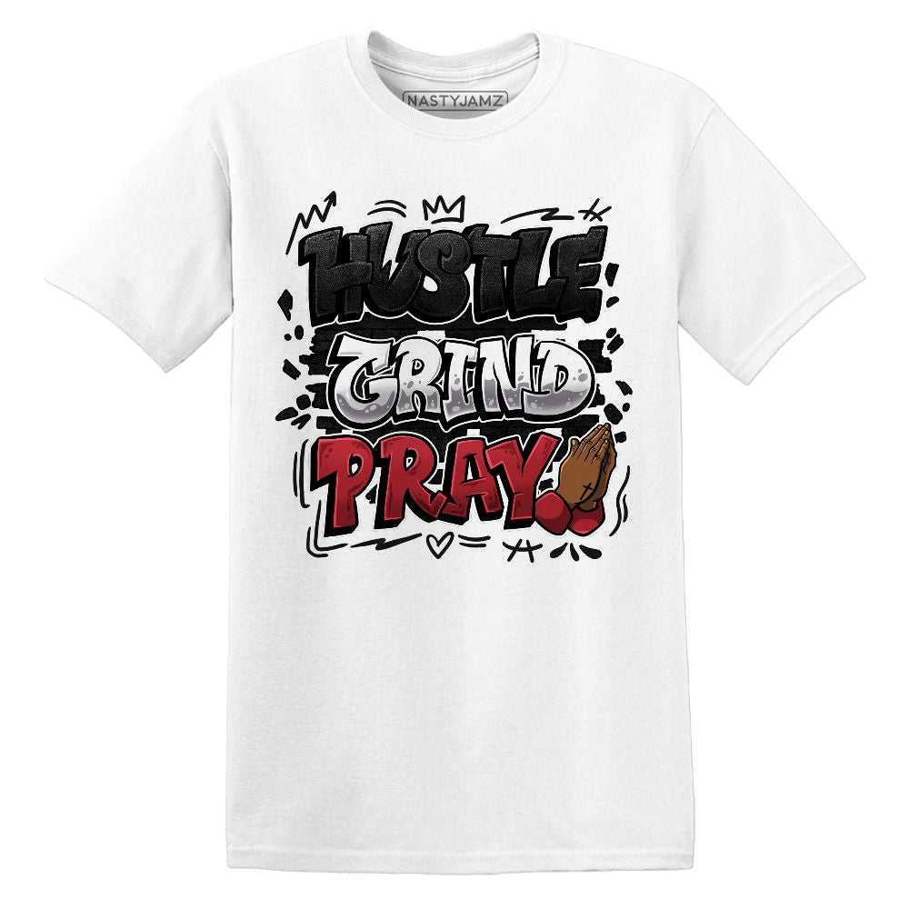 Hustle Grind Pray.AJ 11 Bred Velvet.NastyJamz Website T-Shirt 2D