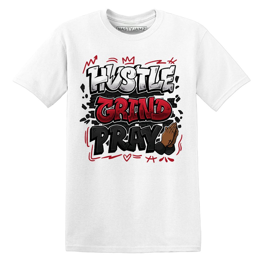 Hustle Grind Pray.AJ 14 Black Toe.NastyJamz Website T-Shirt 2D