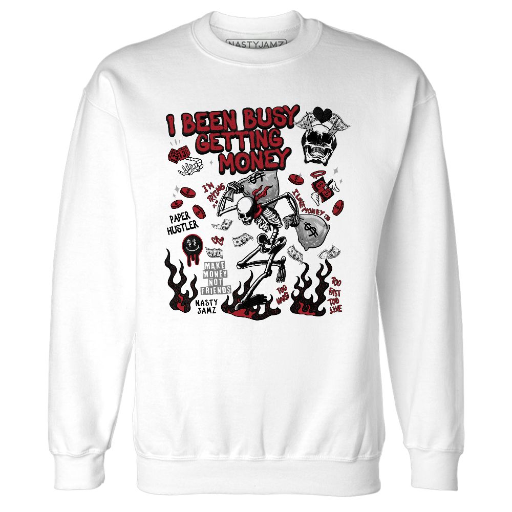 Bred-Velvet-11s-NastyJamz-Sweatshirt-Match-Busy-Getting-Money-Skull