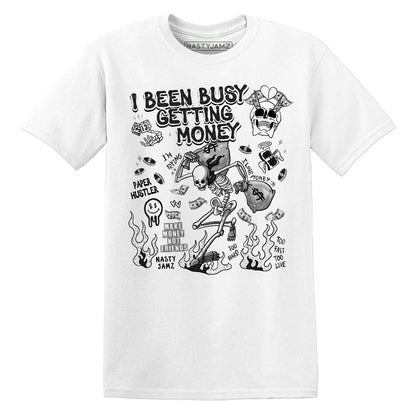 Busy Getting Money Skull.AJ 14 Black Toe.NastyJamz Website T-Shirt 2D