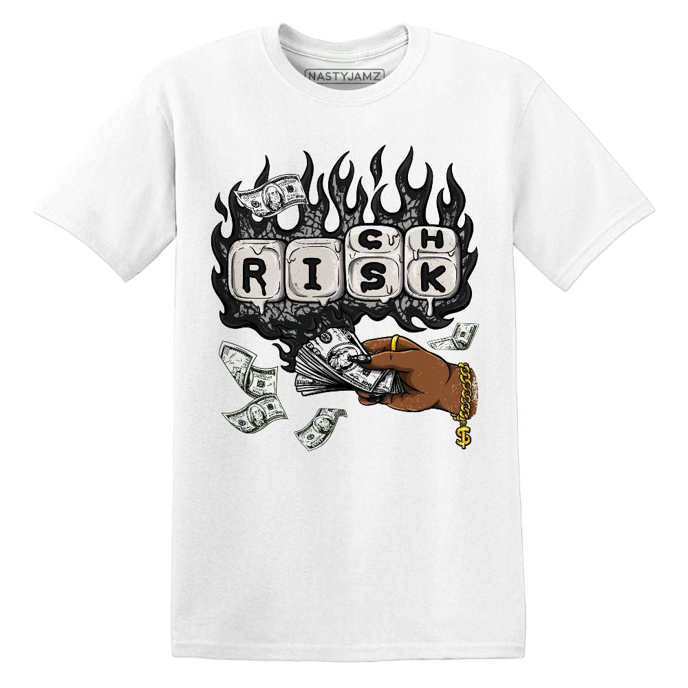 Rich Or Risk.AJ 3 Black Cement.NastyJamz Website T-Shirt 2D