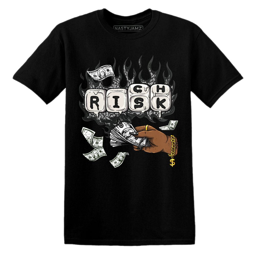Rich Or Risk.AJ 3 Black Cement.NastyJamz Website T-Shirt 2D