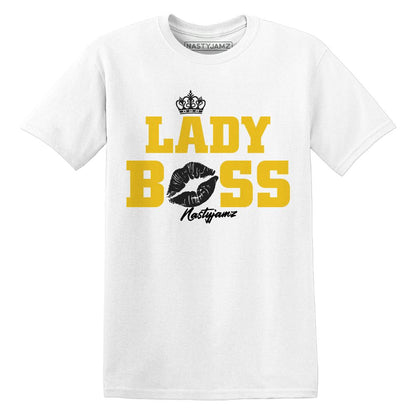 Yellow-Ochre-6s-NastyJamz-T-Shirt-Match-Lady-Boss
