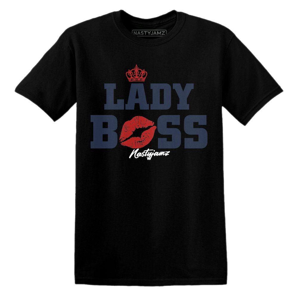 White-Navy-6s-NastyJamz-T-Shirt-Match-Lady-Boss