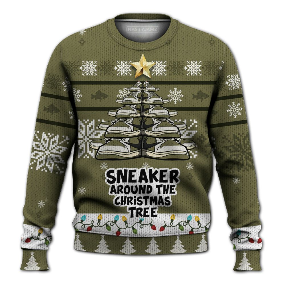 Medium-Olive-1s-NastyJamz-Ugly-Sweater-Match-Xmas-Sneaker-Around-All-Over-Print