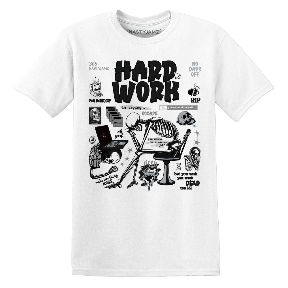 Hard Work.AJ 3 Black Cement.NastyJamz Website T-Shirt 2D