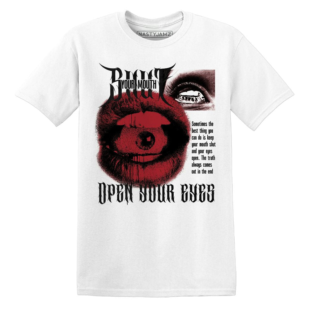 Shut Your Mouth.AJ 11 Bred Velvet.NastyJamz Website T-Shirt 2D