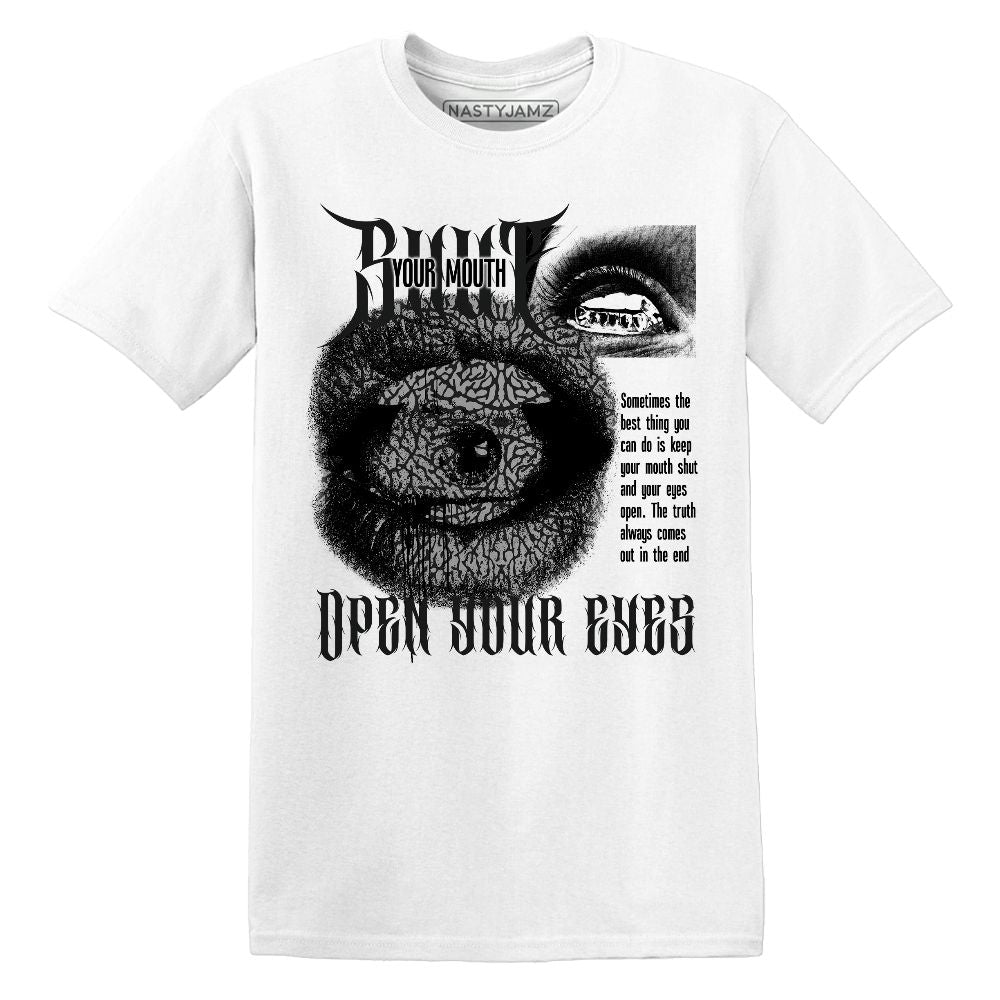 Shut Your Mouth.AJ 3 Black Cement.NastyJamz Website T-Shirt 2D