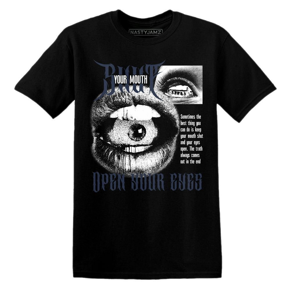 White-Navy-6s-NastyJamz-T-Shirt-Match-Shut-Your-Mouth
