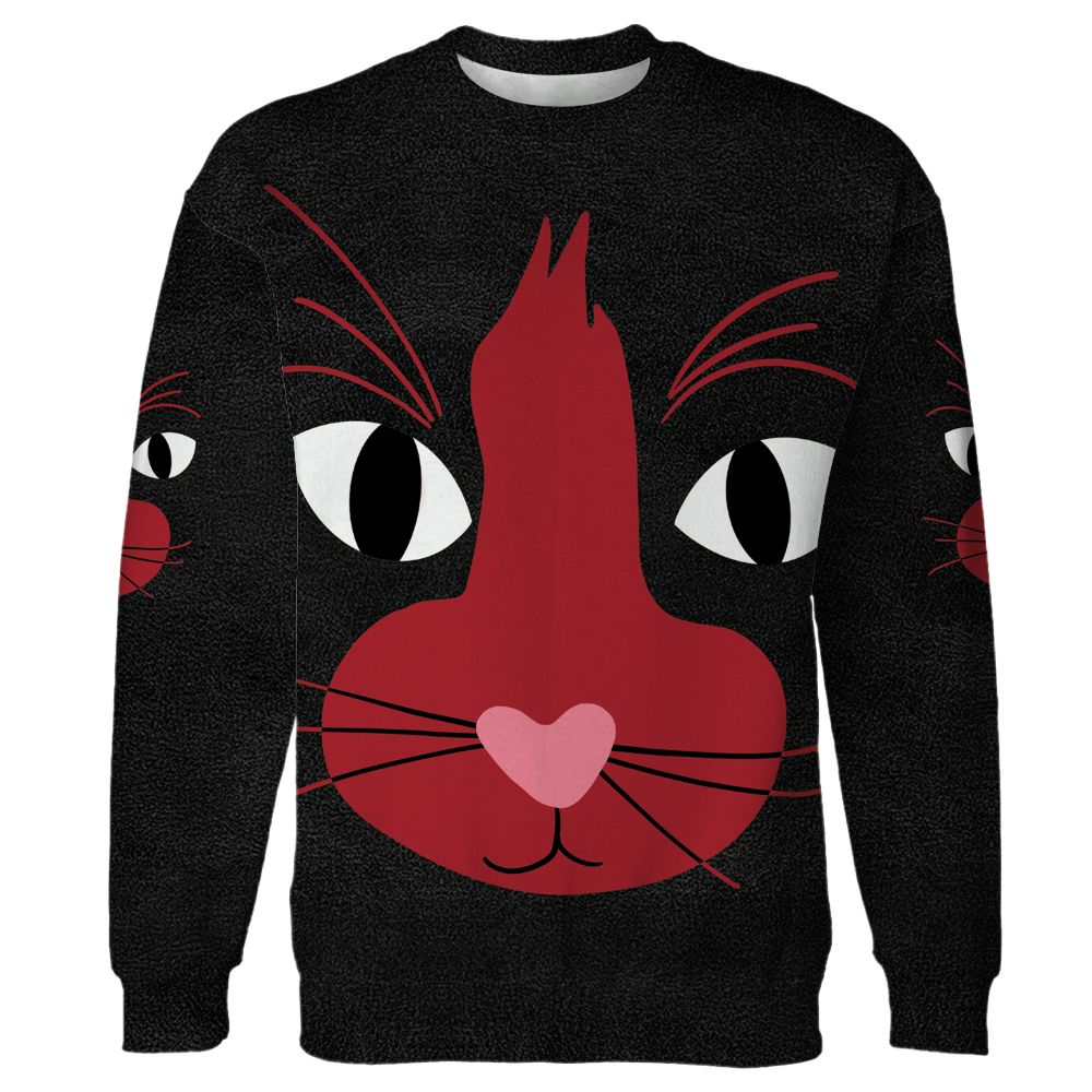 Bred-Velvet-11s-NastyJamz-Sweatshirt-Match-Meow-All-Over-Print