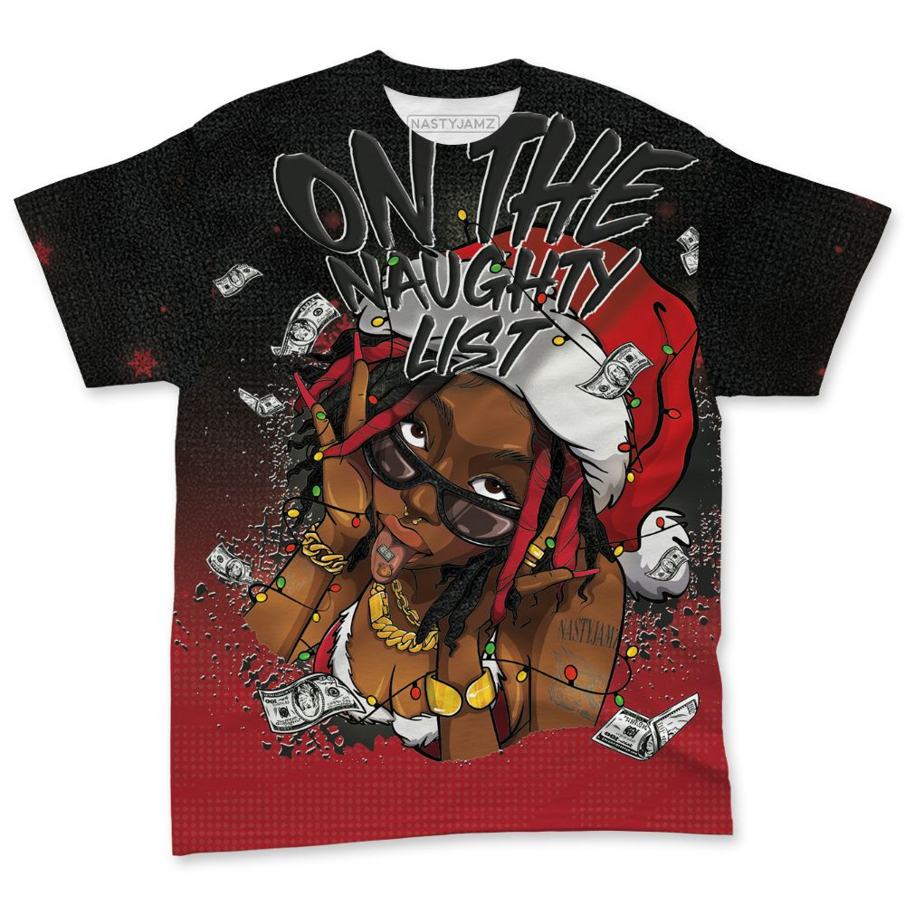 Bred-Velvet-11s-NastyJamz-T-Shirt-Match-Smas-Naughty-List-All-Over-Print