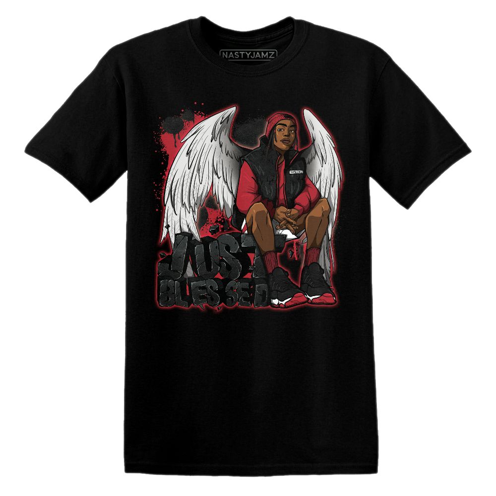 Bred-Velvet-11s-NastyJamz-T-Shirt-Match-Just-Blessed