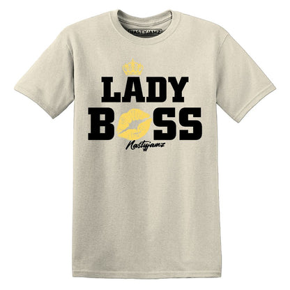 PT-Metallic-Gold-White-12s-NastyJamz-Premium-T-Shirt-Match-Lady-Boss