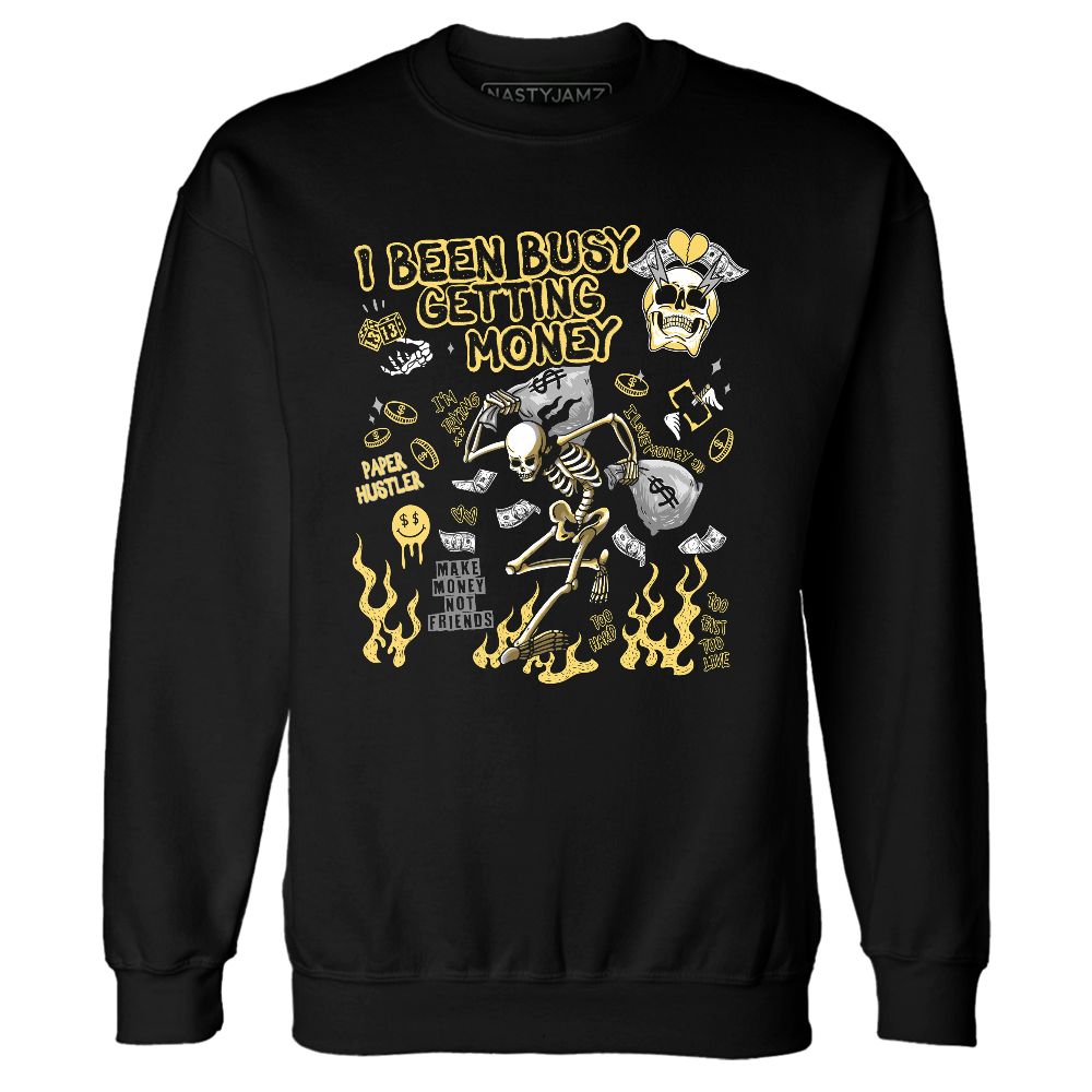 PT-Metallic-Gold-White-12s-NastyJamz-Sweatshirt-Match-Busy-Getting-Money-Skull