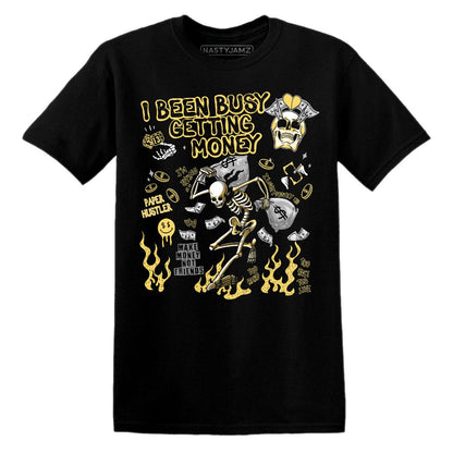 PT-Metallic-Gold-White-12s-NastyJamz-Premium-T-Shirt-Match-Busy-Getting-Money-Skull