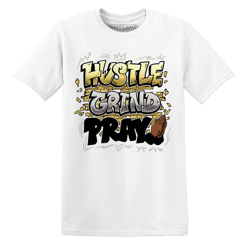 PT-Metallic-Gold-White-12s-NastyJamz-Premium-T-Shirt-Match-Hustle-Grind-Pray