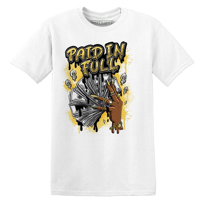 PT-Metallic-Gold-White-12s-NastyJamz-Premium-T-Shirt-Match-Paid-In-Full