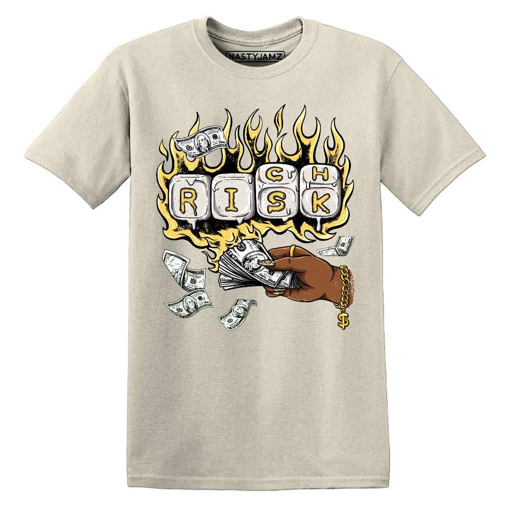 PT-Metallic-Gold-White-12s-NastyJamz-Premium-T-Shirt-Match-Rich-Or-Risk