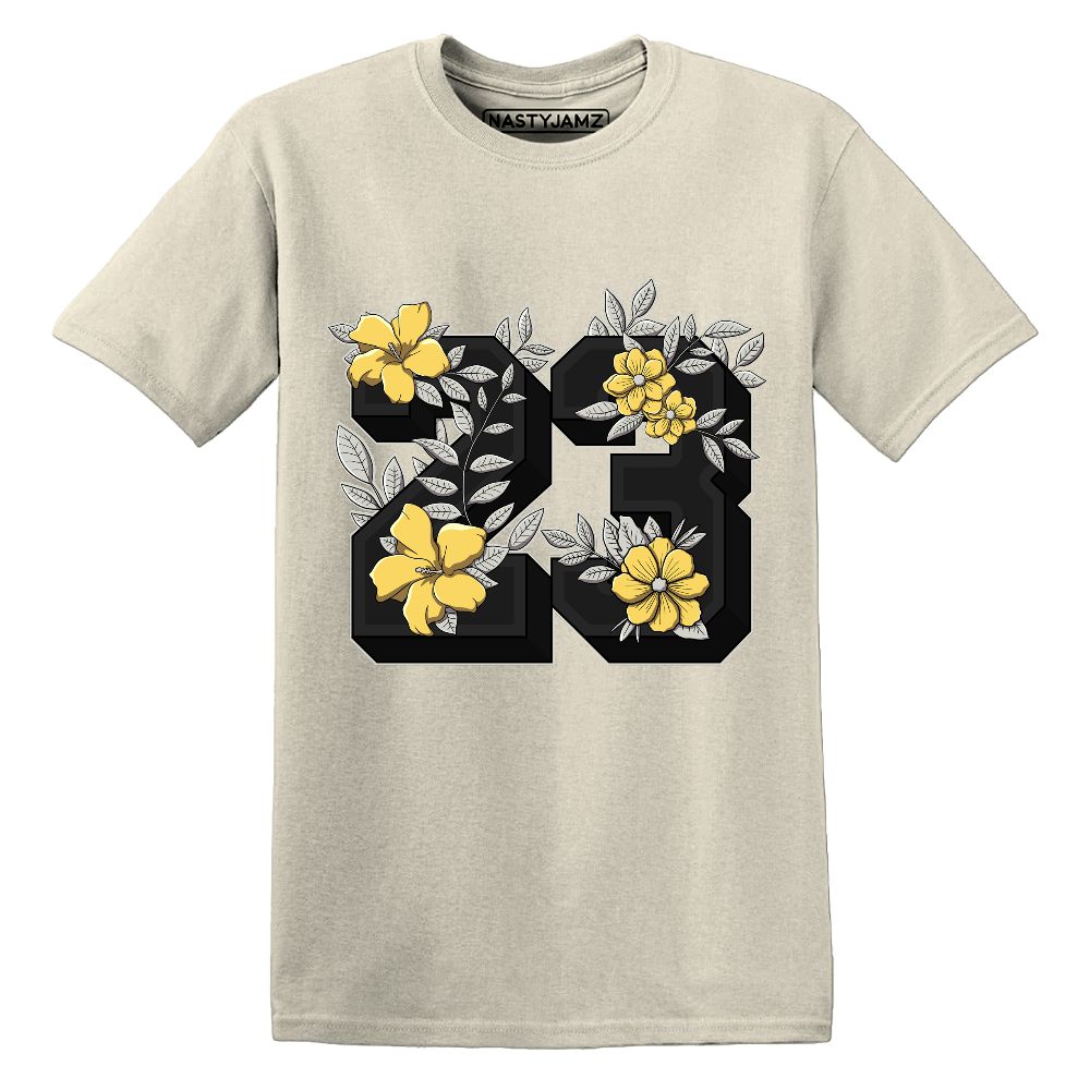 PT-Metallic-Gold-White-12s-NastyJamz-Premium-T-Shirt-Match-23-Floral