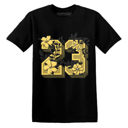 PT-Metallic-Gold-White-12s-NastyJamz-Premium-T-Shirt-Match-23-Floral