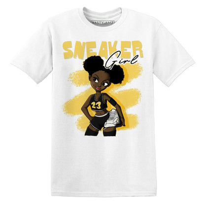 PT-Metallic-Gold-White-12s-NastyJamz-Premium-T-Shirt-Match-Black-Sneaker-Girl