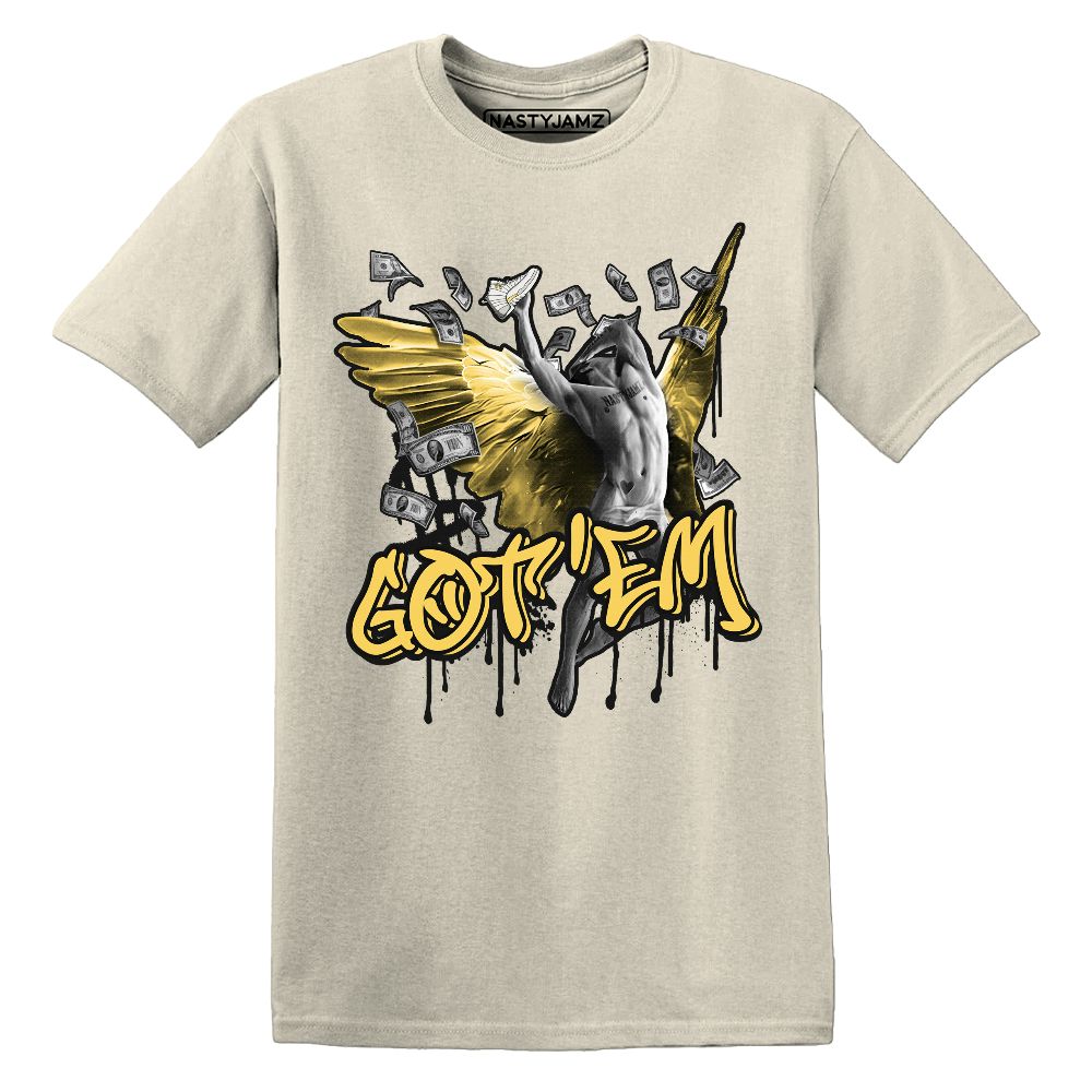 PT-Metallic-Gold-White-12s-NastyJamz-Premium-T-Shirt-Match-Got-Em-Angel