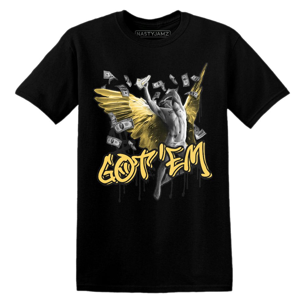 PT-Metallic-Gold-White-12s-NastyJamz-Premium-T-Shirt-Match-Got-Em-Angel