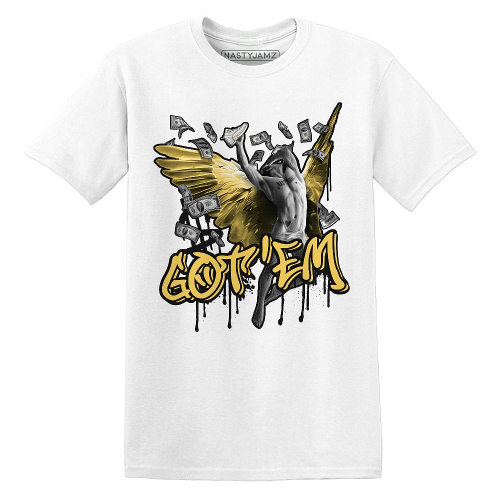 PT-Metallic-Gold-White-12s-NastyJamz-Premium-T-Shirt-Match-Got-Em-Angel