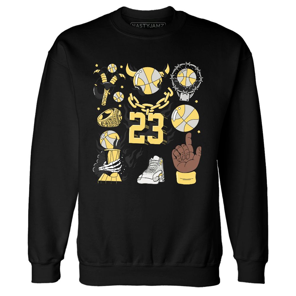 PT-Metallic-Gold-White-12s-NastyJamz-Sweatshirt-Match-Neclaces-Number-23