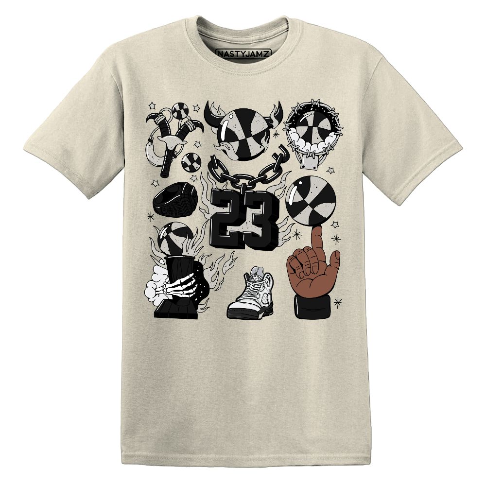 Reverse-Metallic-5s-NastyJamz-Premium-T-Shirt-Match-Neclaces-Number-23
