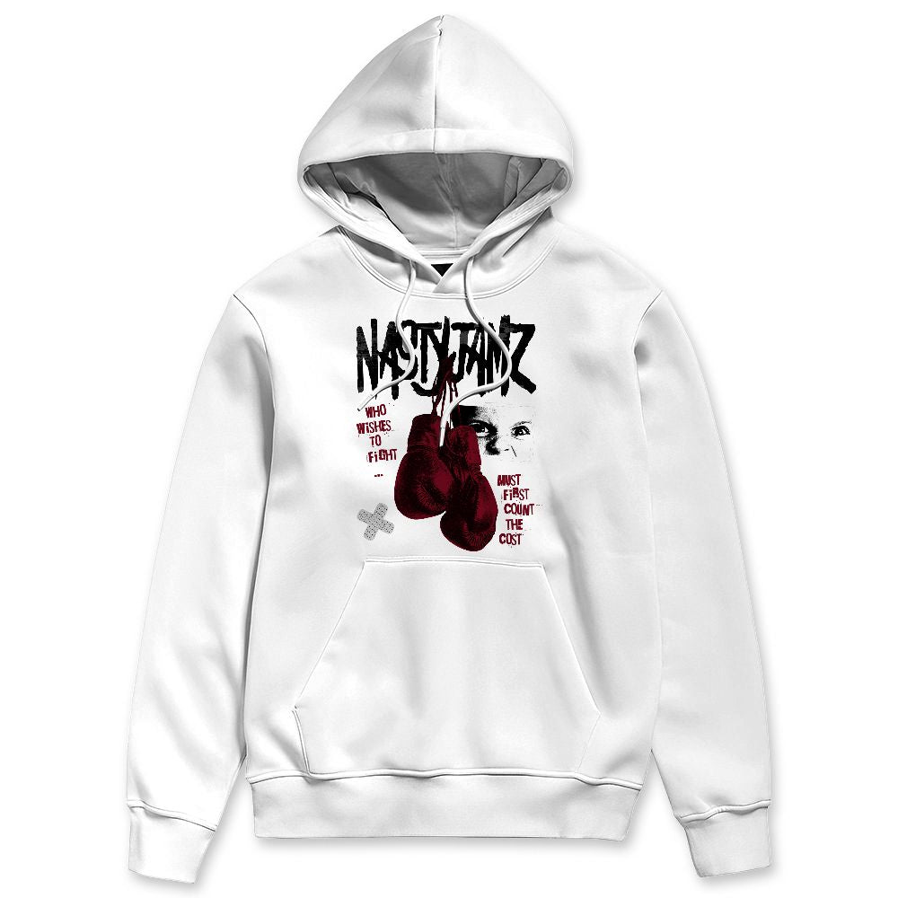 White-Team-Red-1s-NastyJamz-Hoodie-Match-Fight-Count-Cost