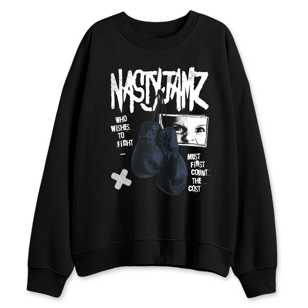 White-Navy-6s-NastyJamz-Sweatshirt-Match-Fight-Count-Cost