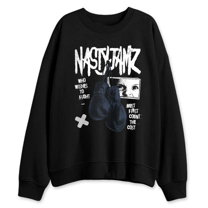 White-Navy-6s-NastyJamz-Sweatshirt-Match-Fight-Count-Cost