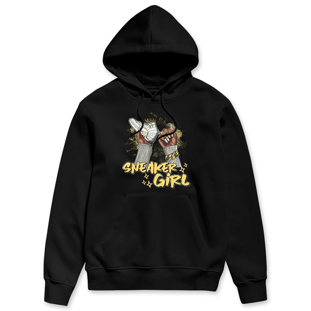 PT Metallic Gold White 12s NastyJamz Hoodie Match Sneaker Girl Nail