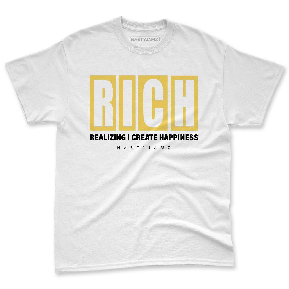 PT-Metallic-Gold-White-12s-NastyJamz-Premium-T-Shirt-Match-RICH-Realizing