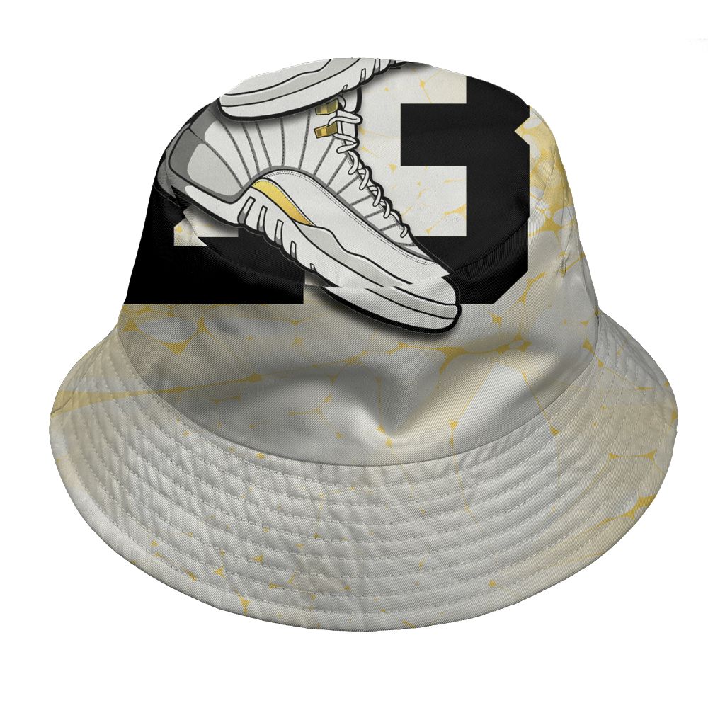 PT-Metallic-Gold-White-12s-NastyJamz-Bucket-Hat-Match-23-Sneaker-3D-All-Over-Print