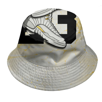 PT-Metallic-Gold-White-12s-NastyJamz-Bucket-Hat-Match-23-Sneaker-3D-All-Over-Print