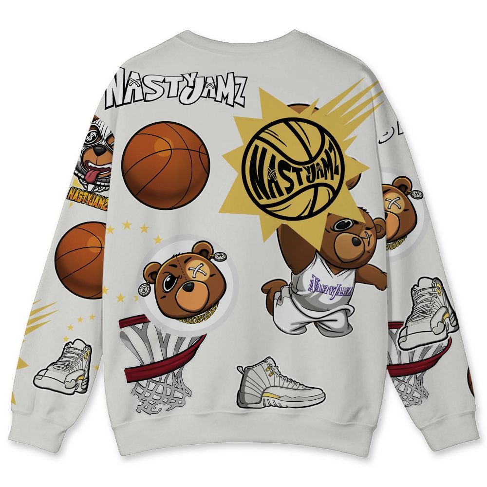 PT-Metallic-Gold-White-12s-NastyJamz-Sweatshirt-Match-BER-Icon-Wallpapers-All-Over-Print