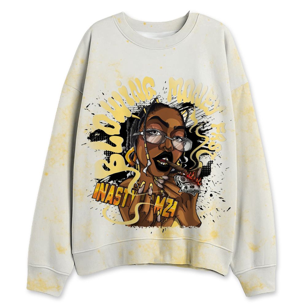 PT-Metallic-Gold-White-12s-NastyJamz-Sweatshirt-Match-Blowing-Money-Fast-Girl-All-Over-Print