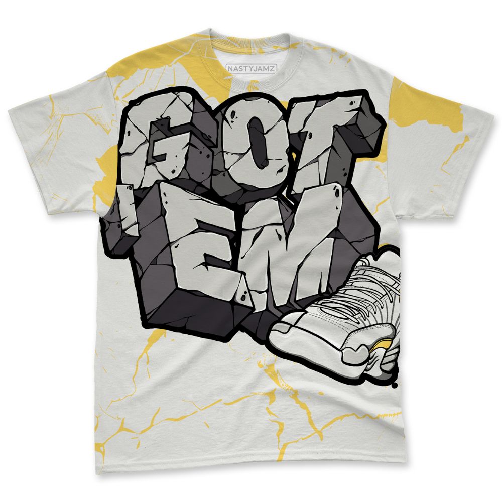 PT-Metallic-Gold-White-12s-NastyJamz-T-Shirt-Match-Got-Em-All-Over-Print