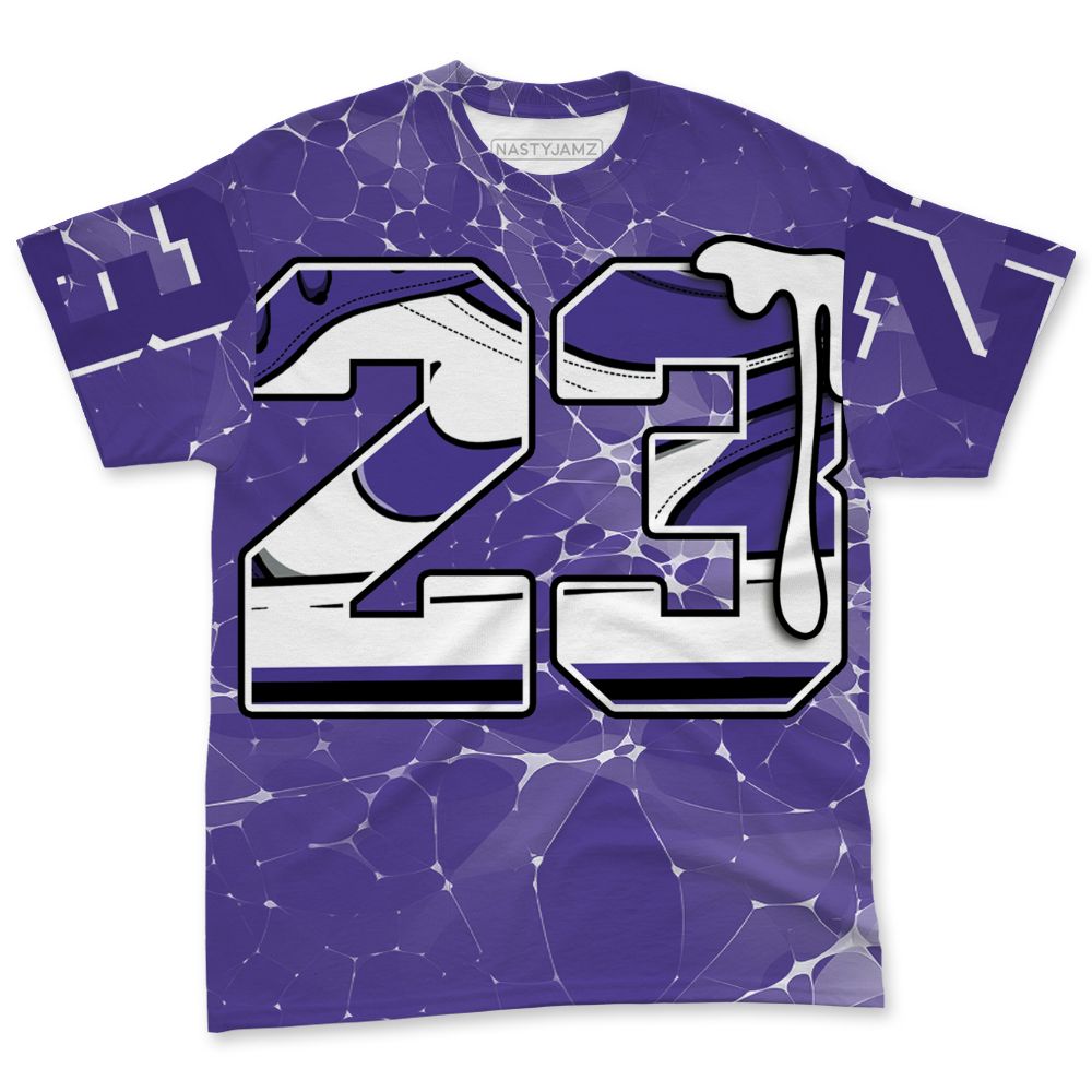 Psychic-Purple-1s-NastyJamz-T-Shirt-Match-23-Sneaker-All-Over-Print