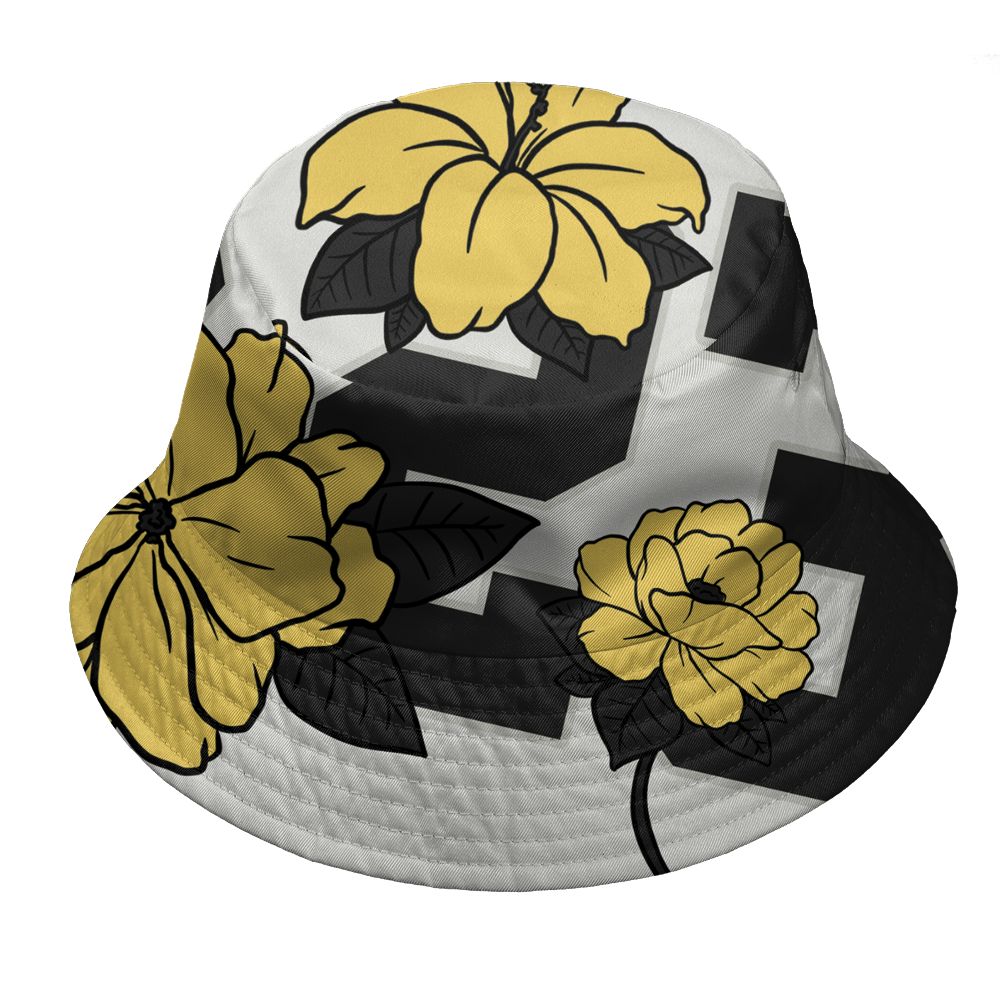PT-Metallic-Gold-White-12s-NastyJamz-Bucket-Hat-Match-23-Floral-3D-All-Over-Print-Flower