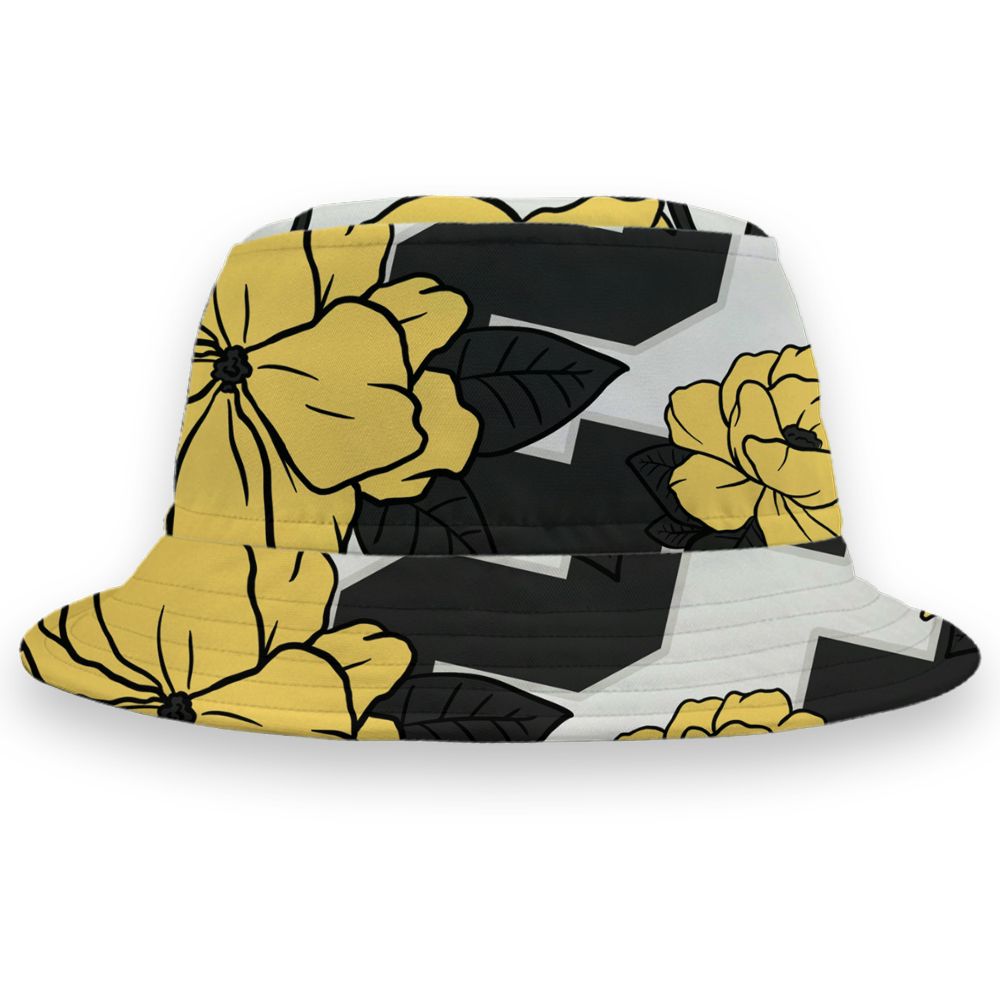 PT-Metallic-Gold-White-12s-NastyJamz-Bucket-Hat-Match-23-Floral-3D-All-Over-Print-Flower