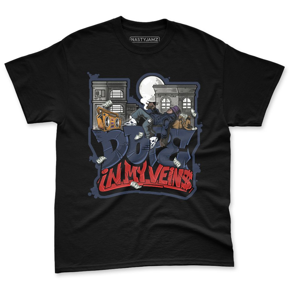 White-Navy-6s-NastyJamz-Premium-T-Shirt-Match-Dope-In-Veins