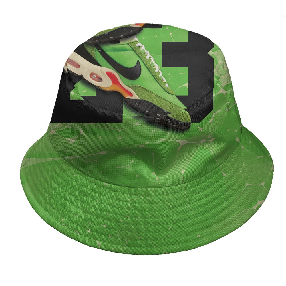 AM-Waffle-Racer-Action-Green-NastyJamz-Bucket-Hat-Match-23-Sneaker-3D-All-Over-Print