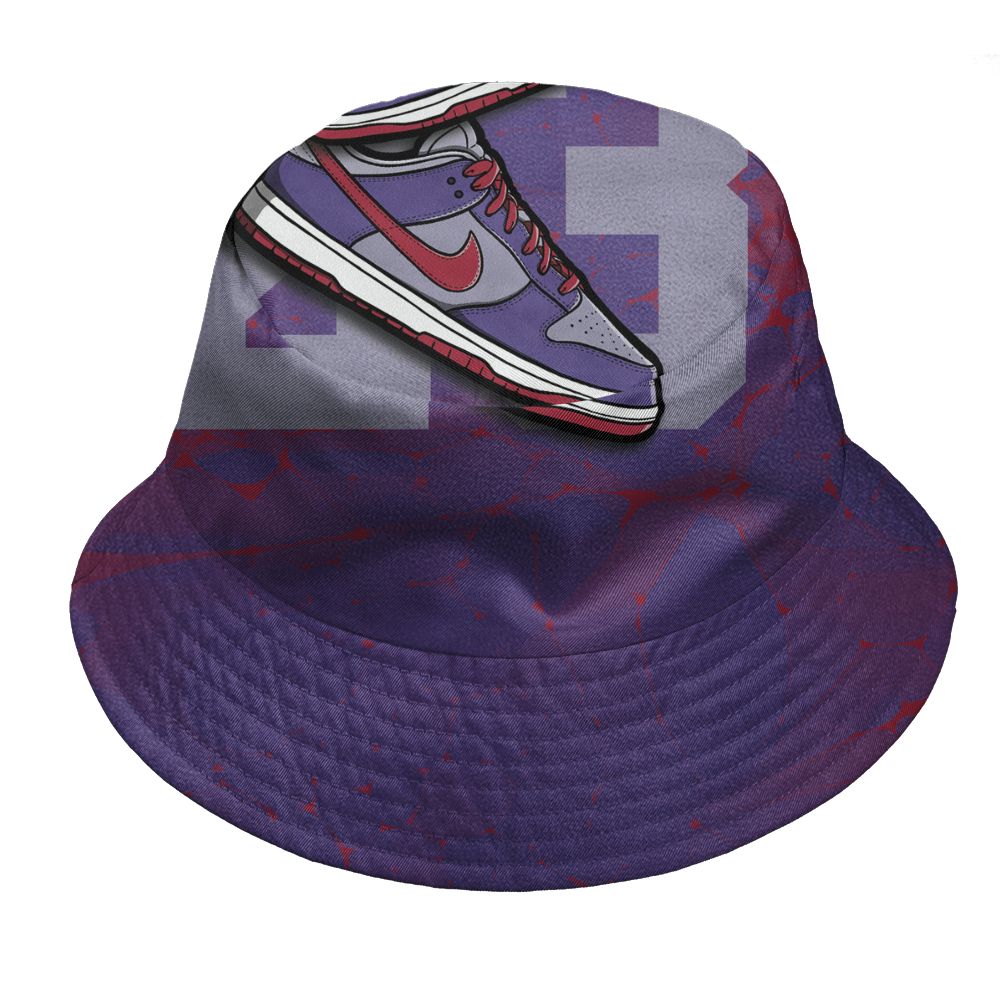 Dunk-Low-Plum-Purple-Red-NastyJamz-Bucket-Hat-Match-23-Sneaker-3D-All-Over-Print